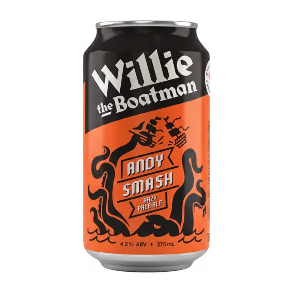Willie The Boatman Andy Smash Hazy Pale Ale 375ml Can Single Craft Beer Willie The Boatman