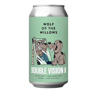Wolf of the Willows Double Vision II Cryo POP DDH Hazy DIPA 440ml Can Craft Beer Wolf of the Willows
