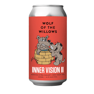 Wolf of the Willows Inner Vision II Azacca/Citra/Galaxy DDH Hazy IPA 440ml Can Craft Beer Wolf of the Willows